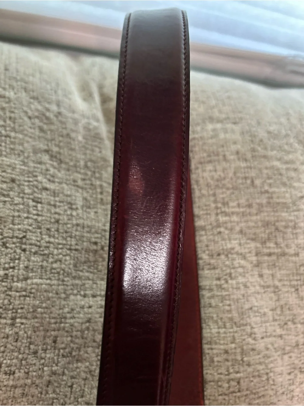Brooks Brothers Maroon Men's Leather Belt Size 34